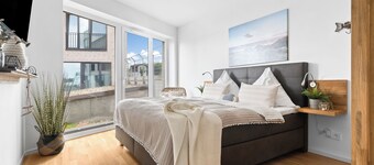 Schleiquartier - Hafenblick, Terrasse, Strandkorb, Aufzug, Dusche, Tiefgarage