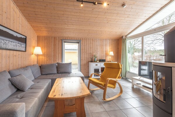 TV, fireplace - Seeschwalbe 223 - Das Skandinavische Familienhaus für 4 mit Sauna und Whirlpool (Mirow)