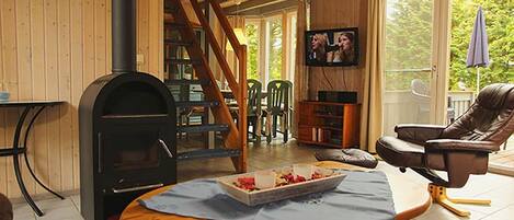 Télévision, cheminée