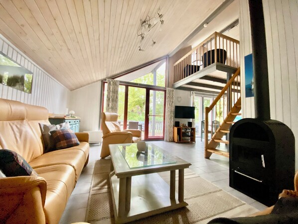 Télévision, cheminée