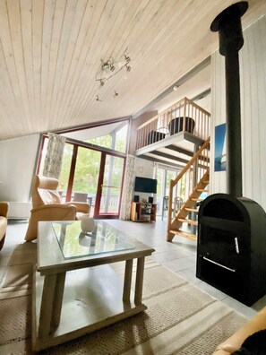 Télévision, cheminée