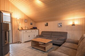 Televisión, chimenea y estéreo
