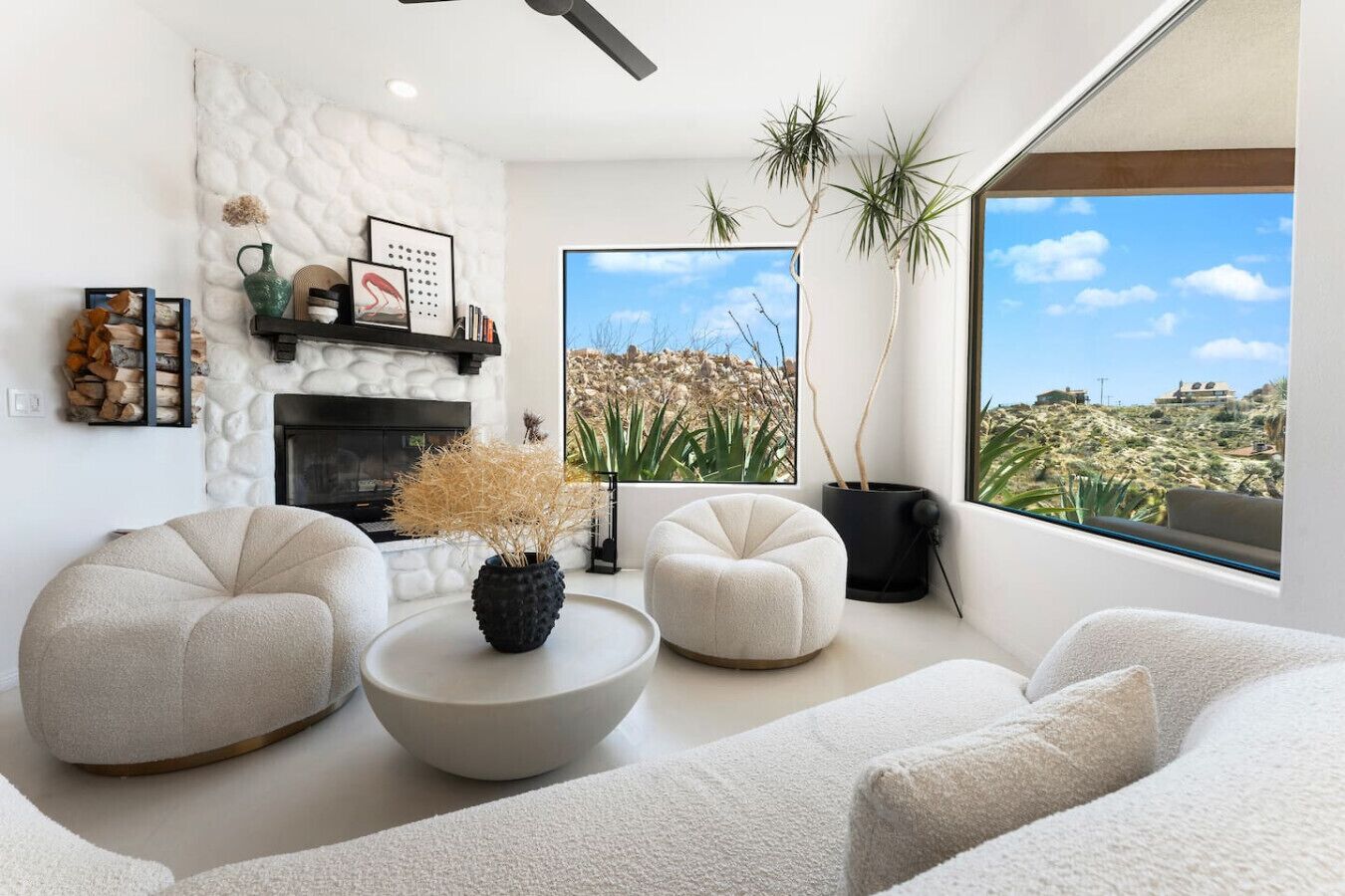 Smart TV, fireplace, table tennis, books