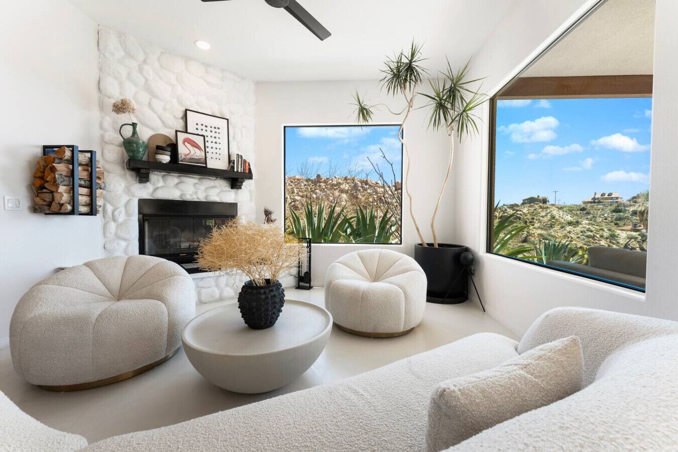 Smart TV, fireplace, table tennis, books