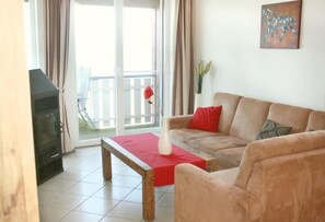 Televisión y chimenea
