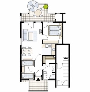 Floor plan - Gartendeck 452 - Ferienapartment mit Toller Ausstattung und Blick auf die Müritz (Rechlin-Nord)