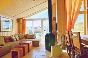 Televisión y chimenea