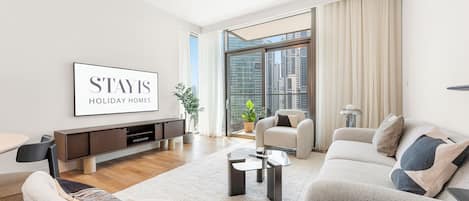 Deluxe Apartment, Balcony | Living area