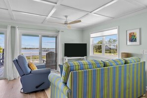 House, 3 Bedrooms | Living area | Smart TV, streaming services - Sunrise Sound Cottage 3 Bedroom Home by RedAwning (Marshallberg)