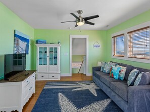 Bonus Room - Queen Sofa Sleeper, TV + Deck Access - Third Floor - Shore Sounds Fun | Beach Views + Pet Friendly! (Surf City)