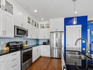 Fully Equipped Kitchen with Stainless Steel Appliances - Shore Sounds Fun | Beach Views + Pet Friendly! (Surf City)
