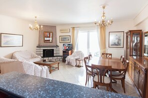 Apartment | Living area | TV - Koridalos Terrace Apt w Spectacular View (Korydallos)