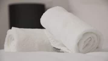 Desk, free WiFi, bed sheets