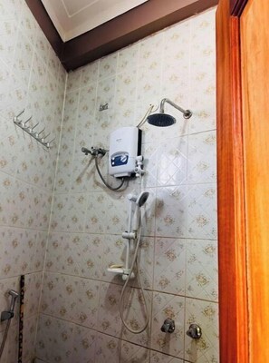 Shower, soap, toilet paper