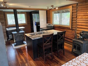 Kjøleskap, ovn, kokeplater og vannkoker