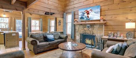 壁炉、桌上足球