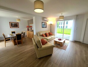 TV, DVD player, books