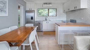 Fridge, microwave, dishwasher, toaster