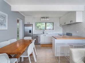 Fridge, microwave, dishwasher, toaster
