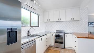 Fridge, microwave, dishwasher, toaster