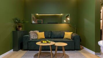 Apartment, 1 Queen-Bett und Schlafsofa, Nichtraucher, Küche | Wohnbereich | Flachbildfernseher