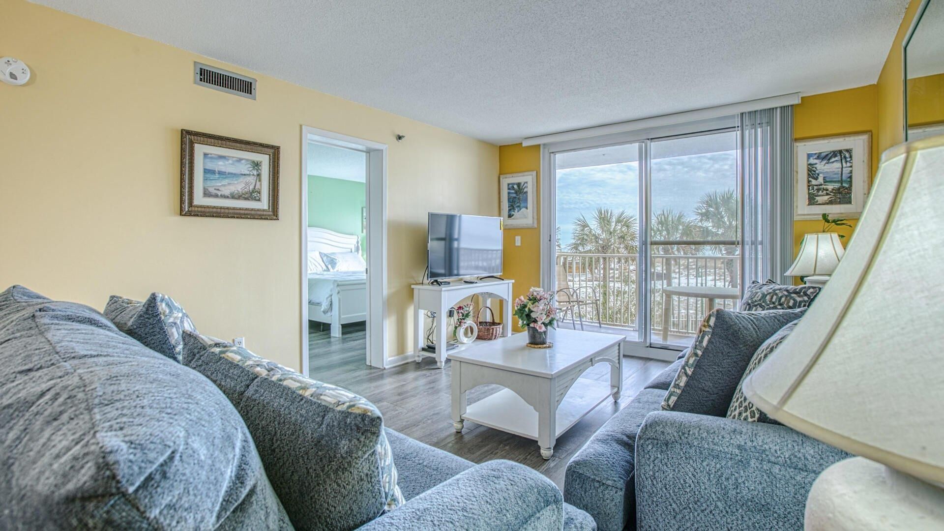 Leilighet, flere senger, havutsikt (Destin on the Gulf 201) | Oppholdsområde