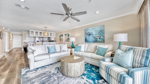 Condo, Multiple Beds, Ocean View (Crystal Dunes 405) | Living area - Crystal Dunes 405 (Destin)