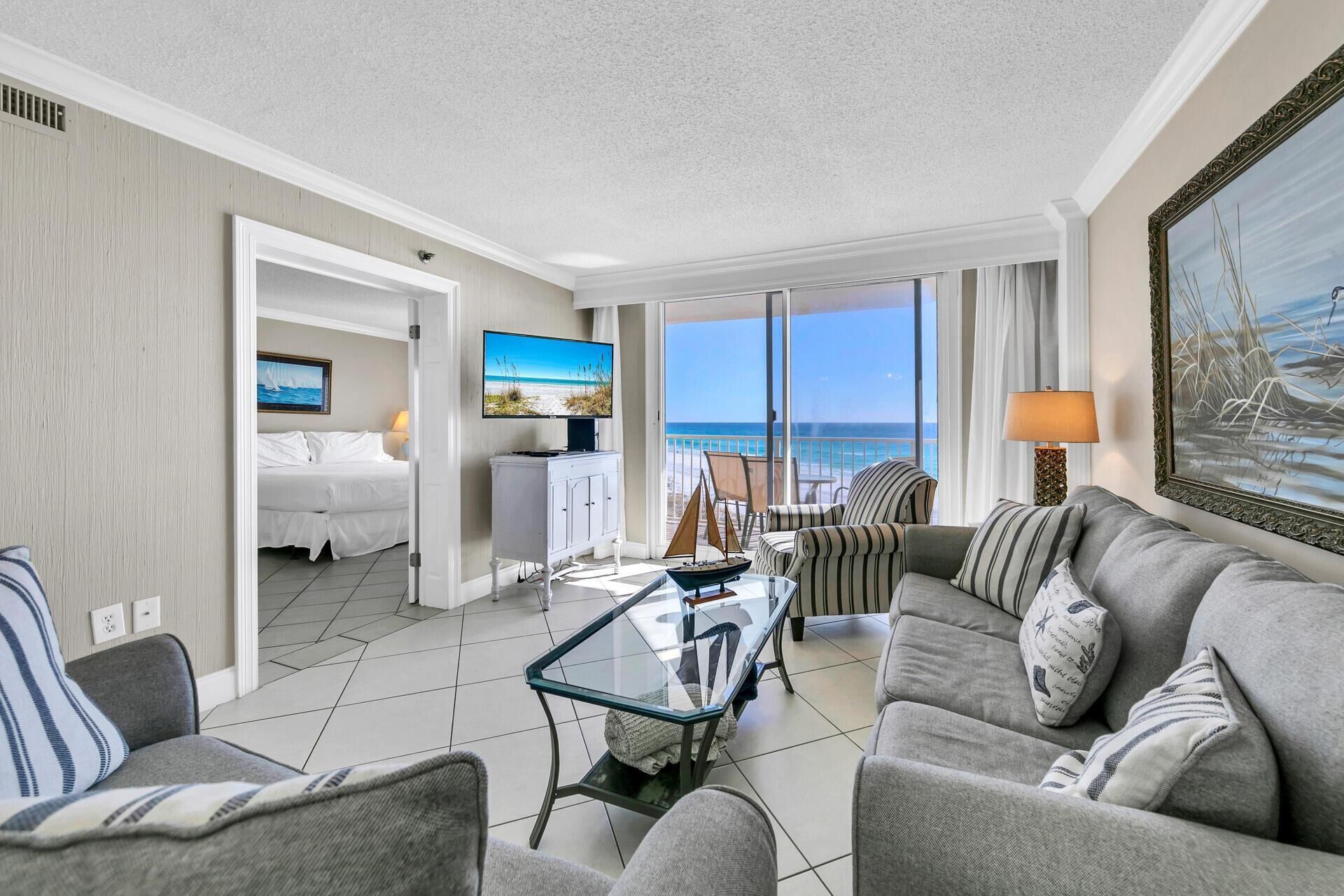 公寓客房, 多張床, 海景 (Destin on the Gulf 607) | 起居區