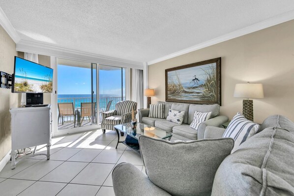 Lägenhet - flera sängar - havsutsikt (Destin on the Gulf 607) | Vardagsrum