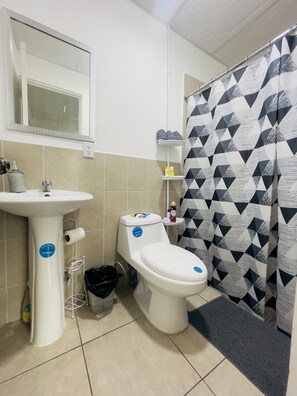 Toallas, jabón, shampoo, papel de baño 