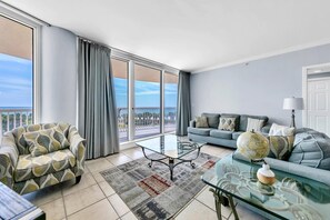 Bloc d'apartaments, diversos llits, vistes a l'oceà (St. Maarten 402 at Silver Shells) | Sala d'estar