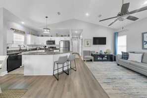 House, Multiple Beds (Shore Beats Work) | Private kitchen | Oven, toaster - Shore Beats Work (Santa Rosa Beach)
