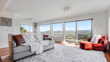 Älytelevisio, takka, musiikkikirjasto