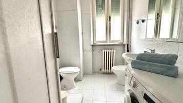 Shower, bidet, towels