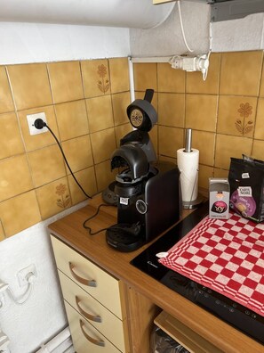 Fridge, microwave, oven, toaster
