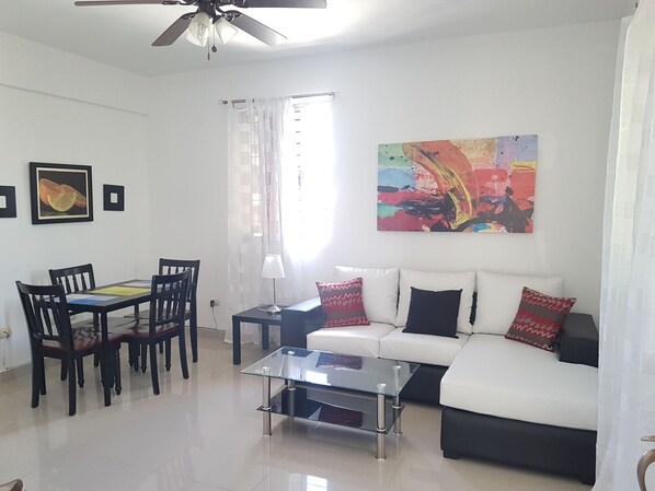 Living area - Bello y céntrico (Santiago de los Caballeros)