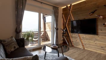 TV connectée, cheminée, chaßne hi-fi