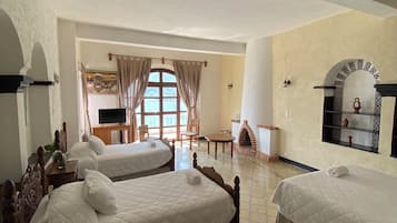 Deluxe Triple Room, Lake View | 1 bedroom, bed sheets