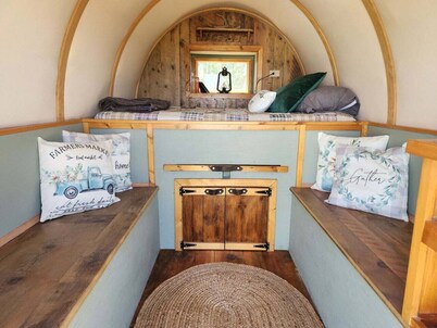 Sheep Wagon One-Teton Views-Glamping-Working Ranch, Perfect for Couples.