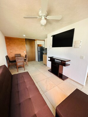Basic Apartment, 2 Bedrooms, Balcony, City View | Living area