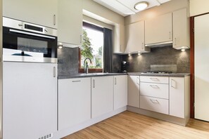 Fridge, microwave, stovetop, dishwasher