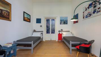 Individually decorated, individually furnished, desk, laptop workspace