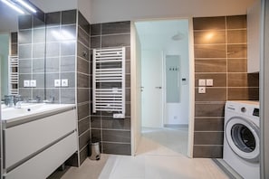 Shower, hair dryer