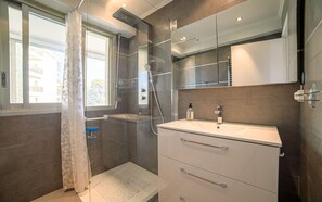 Shower, hair dryer