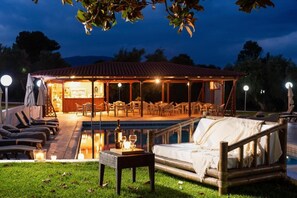 Front of property - evening/night - Blue Marine Village (Chalcis)