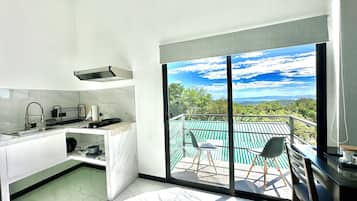 Studio, Balcony, Mountain View | Private kitchen
