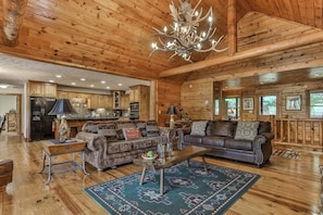 Fireplace - Serenity Lodge by Mountain Oasis | Private North Georgia Lodge Rental Near Cohutta Wilderness (Ellijay)