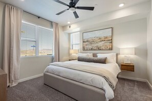 2 bedrooms, desk, iron/ironing board, travel cot