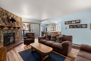 TV, fireplace, DVD player