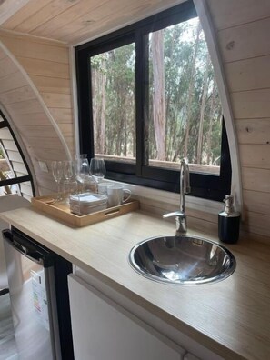 Cabaña bosque tiny un ambiente | Private kitchen | Paper towels - Parque Laguna de Zapallar (Zapallar)